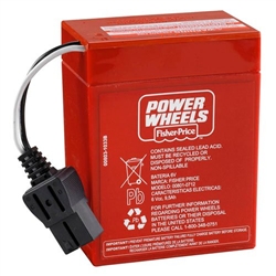 6V 00801-0712 Fisher Price Mattel *NEW* Power Wheels Red Battery Super 6 Volt 