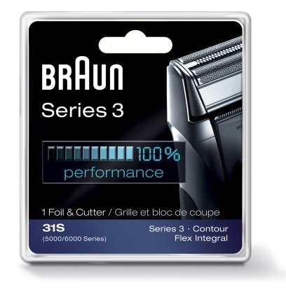Braun Flex Integral, Contour Series 3 Replacement Shaver Heads 31S (5000  series, 6000 series) Foil and Cutter Set.